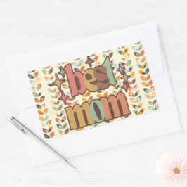 Vintage Retro Best Mamma Rektangulärt Klistermärke