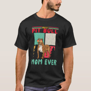 Vintage Retro Best Pit Bull Mamma All Hund Sunglas T Shirt