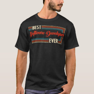 Vintage Retro Best Software Developer All Worlds T Shirt