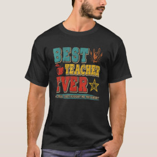 Vintage Retro Best Teacher All Proud Teacher Sten T Shirt