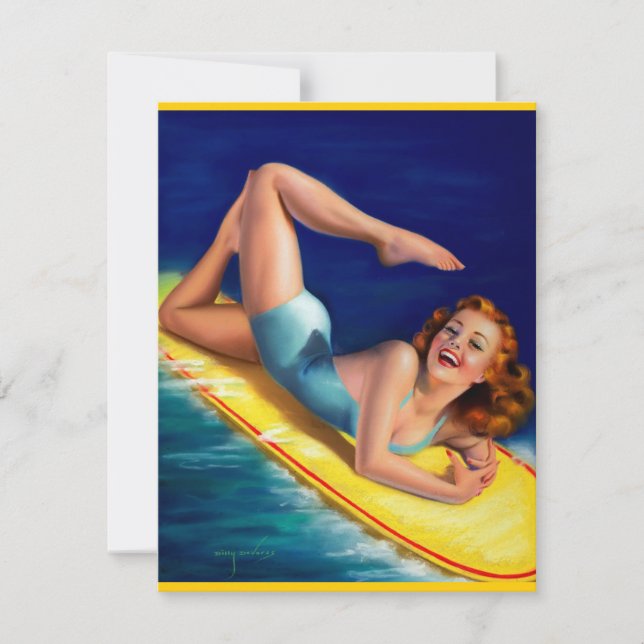 Vintage Retro Billy DeVorss Surfer Pinup flicka (Framsida)