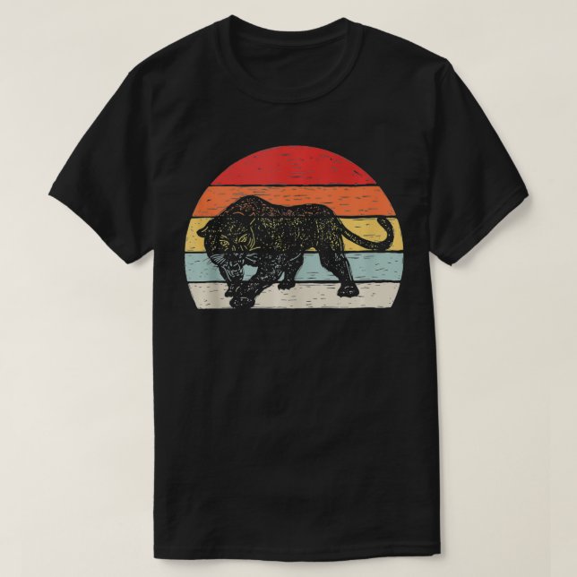 Vintage Retro Black Panther T Shirt (Design framsida)
