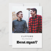 Vintage retro Blir du min bestman fotokort