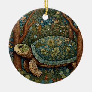 Vintage retro bohemian boho woodland julgransprydnad keramik