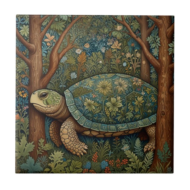 Vintage retro bohemian boho woodland kakelplatta (Framsidan)