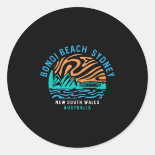 Vintage Retro Bondi Beach Sydney Australia Surfer Runt Klistermärke