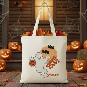 Vintage Retro Boo Ghost Personlig Halloween Tygkasse