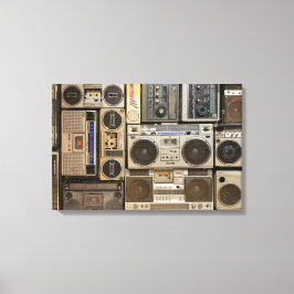 Vintage, retro boomboxar bild på canvas