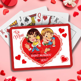 Vintage Retro Boy Girl Valentine Day Casinokort