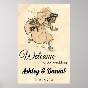 Vintage Retro Bride Funny Classic Välkommen Bröllo Poster