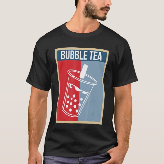 Vintage Retro Bubble Tea Boba T Shirt (Framsida)