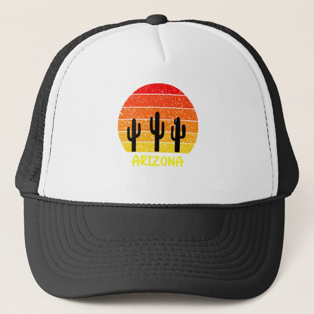 Vintage Retro Cactus Arizona Sunset Keps (Framsida)