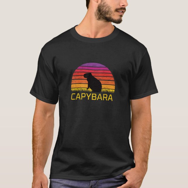 Vintage Retro Capybara Älskare T Shirt (Framsida)