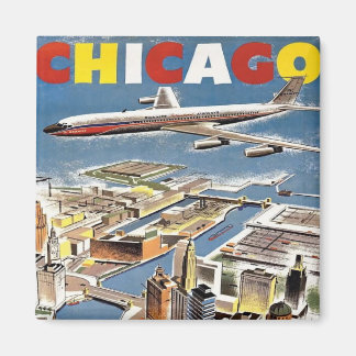 Vintage Retro Chicago-turistflygplan Magnet