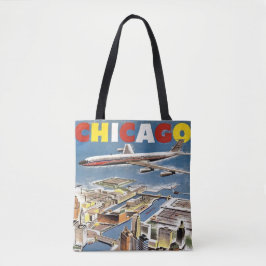 Vintage Retro Chicago-turistflygplan  Tygkasse