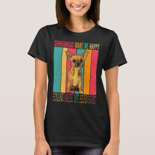 Vintage Retro Chihuahuas gör Lycklig till människa T Shirt
