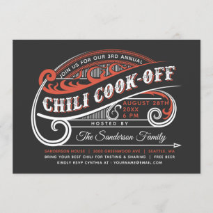 Vintage Retro Chili Cook av inbjudningar