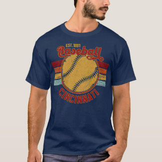 Vintage Retro Cincinnati Baseball Est 1881 Basebal T Shirt