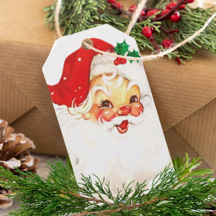 Vintage Retro Classic Santa Personlig jul Presentetikett