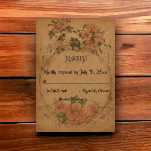 Vintage Retro Classy Historic Old Classic Bröllop OSA Kort