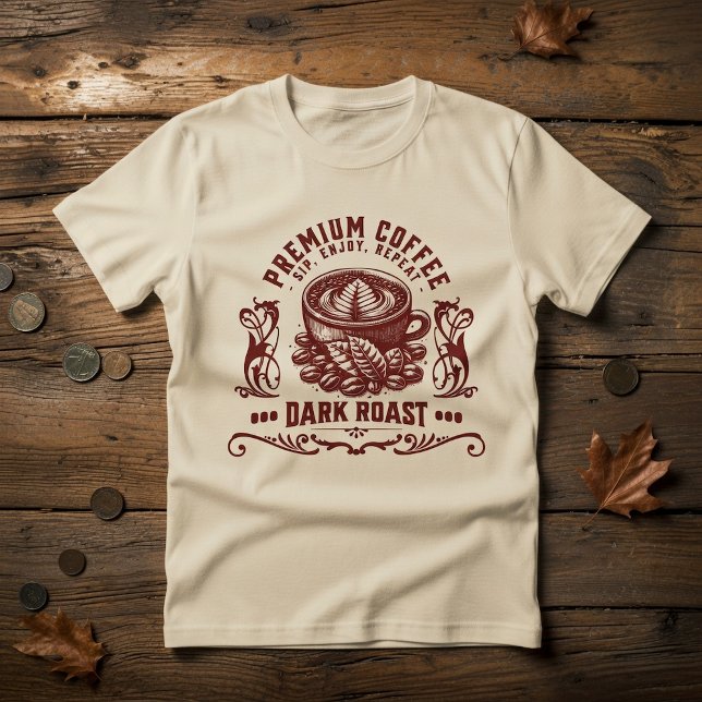 Vintage Retro Coffee Drinker T-Shirt (Skapare uppladdad)