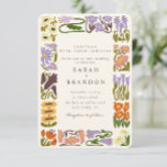 Vintage Retro Colorful Blommigt Bröllop Inbjudningar<br><div class="desc">Vintage Retro Colorful Blommigt Bröllop</div>