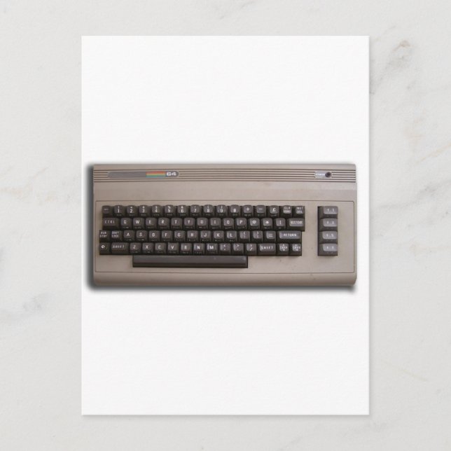 Vintage Retro Computer Tangentbord ? Vykort (Framsida)
