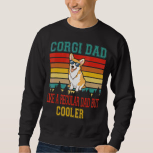 Vintage Retro Corgi Pappa Endast Cooler Hund Pappo Lång Ärmad Tröja