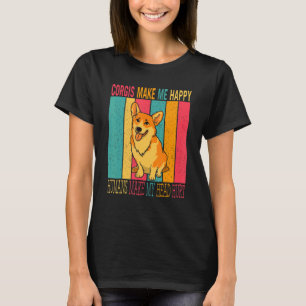 Vintage Retro Corgis Gör Lycklig Humans till H T Shirt