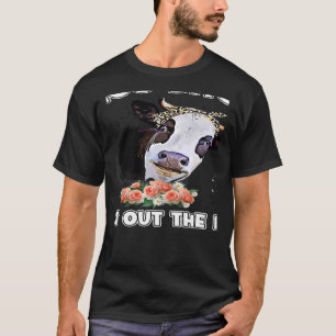 Vintage Retro Cow Pun Moo Blommigt Heifer Farmer T Shirt