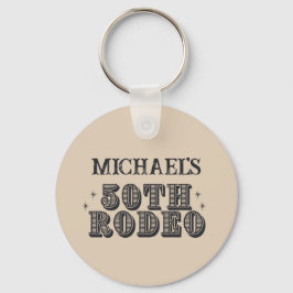 Vintage Retro Cowboy Rodeo 50:e Födelsedagsfesten Nyckelring