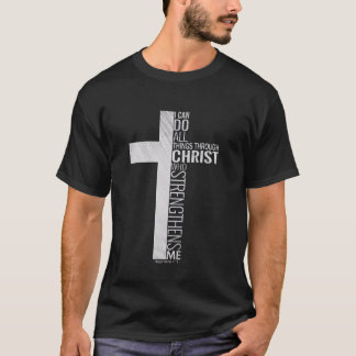 Vintage Retro Cross with Bible verse Philippians 4 T Shirt
