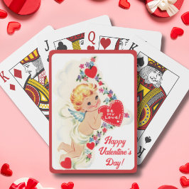 Vintage Retro Cupid Angel Anpassningsbar Valentine Casinokort