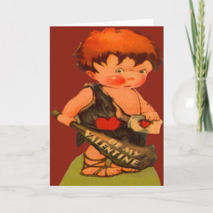 Vintage Retro Cute Grottman Valentine Card Helgkort