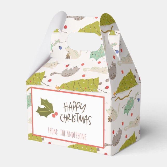 Vintage Retro Cute-julklappar Presentaskar (Framsidan Sidan)