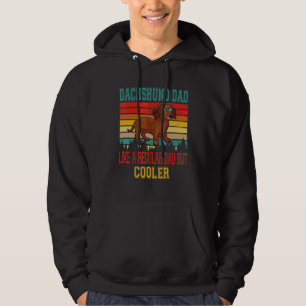 Vintage Retro Dachshund Pappa Endast Coolare Dachs Hoodie