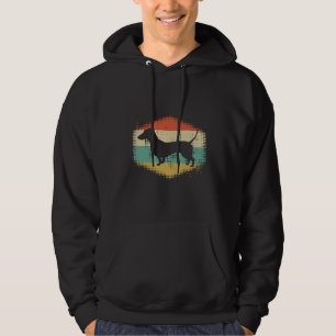 Vintage Retro Dachshund Silhouette Hundägare Hoodie