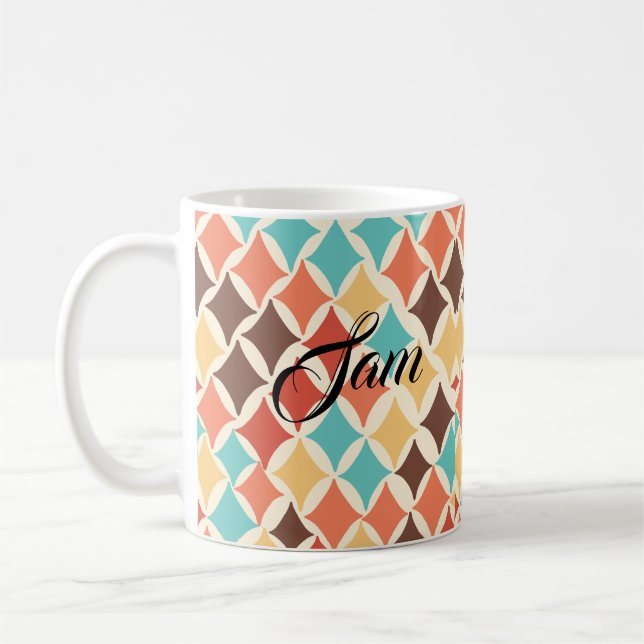 Vintage Retro Diamantformer Kaffemugg (Vänster)