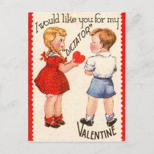 Vintage Retro "Dictator" Valentine Card Helg Vykort