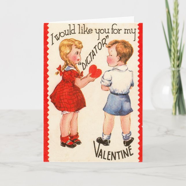 Vintage Retro "Dictator" Valentine Card Helgkort (Framsida)