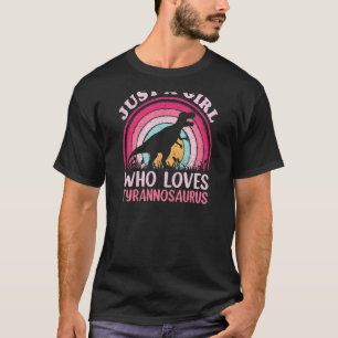 Vintage Retro Dinosaur är bara en flicka som Kärle T Shirt