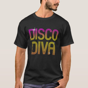 Vintage Retro Disco Diva 70-årsjubileum Party Danc T Shirt