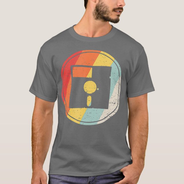 Vintage Retro-diskett T Shirt (Framsida)