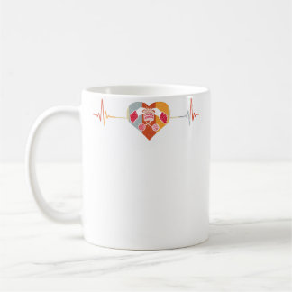 Vintage Retro Distressed Heartbeat Virkad Sticknin Kaffemugg