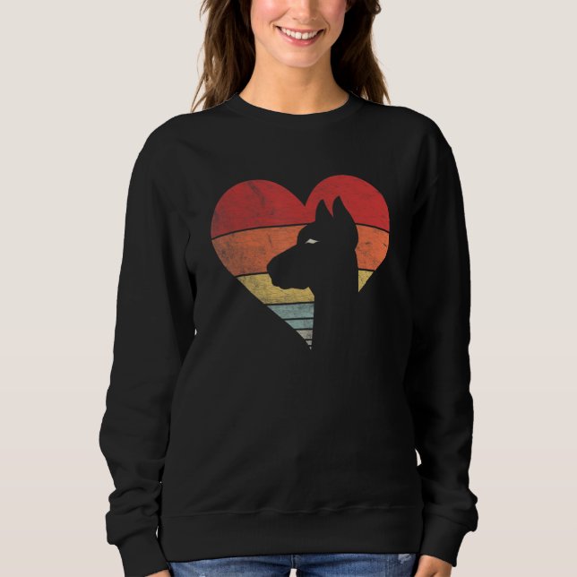 Vintage Retro Doberman Heart Silhouette Valentine' T Shirt (Framsida)