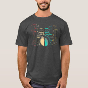 Vintage Retro Drums Drum Sticks Drumming Drummer T Shirt