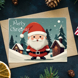 Vintage Retro Dwarf jultomte Helgkort