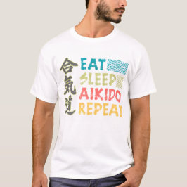 Vintage Retro Eat Sömn Aikido Repeat T-Shirt