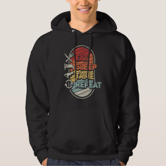 Vintage Retro Eat-viloläge Upprepa Dinosaur-spel Hoodie