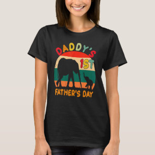 Vintage Retro Elephant Pappa Pappor 1st Pappor D T Shirt